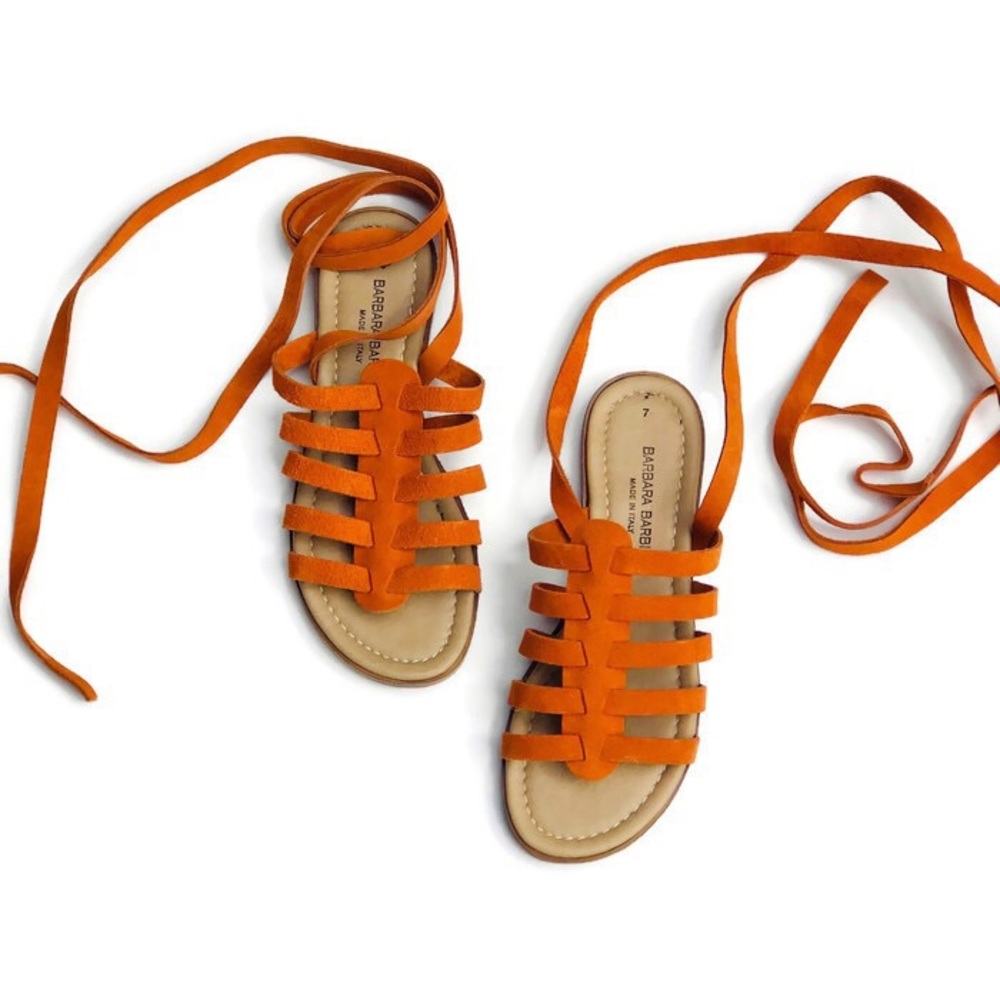 Barbara Barbieri Orange Sue Gladiator Sandals